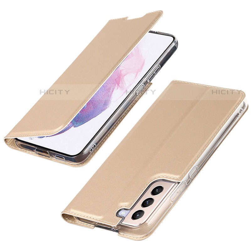 Funda de Cuero Cartera con Soporte Carcasa T07D para Samsung Galaxy S21 Plus 5G Oro