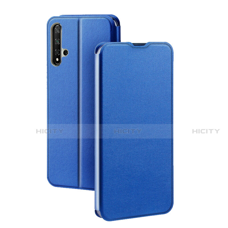 Funda de Cuero Cartera con Soporte Carcasa T08 para Huawei Honor 20 Azul