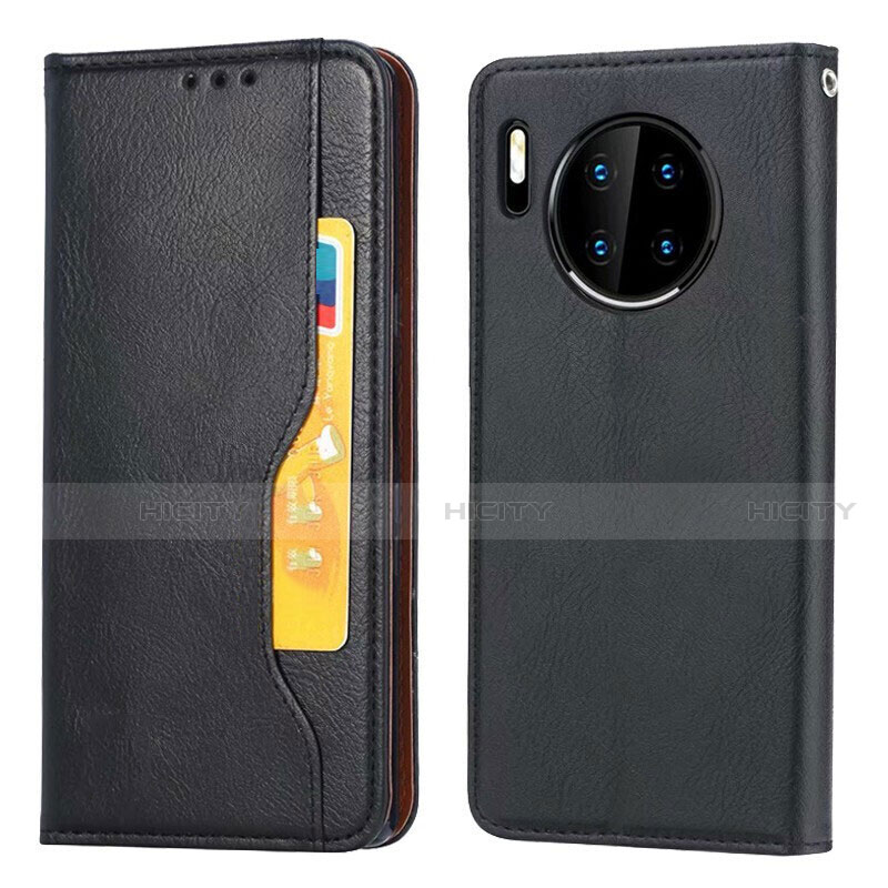 Funda de Cuero Cartera con Soporte Carcasa T08 para Huawei Mate 30 Negro