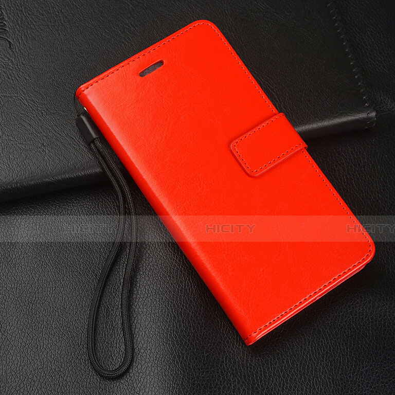 Funda de Cuero Cartera con Soporte Carcasa T08 para Huawei Nova 5i Rojo