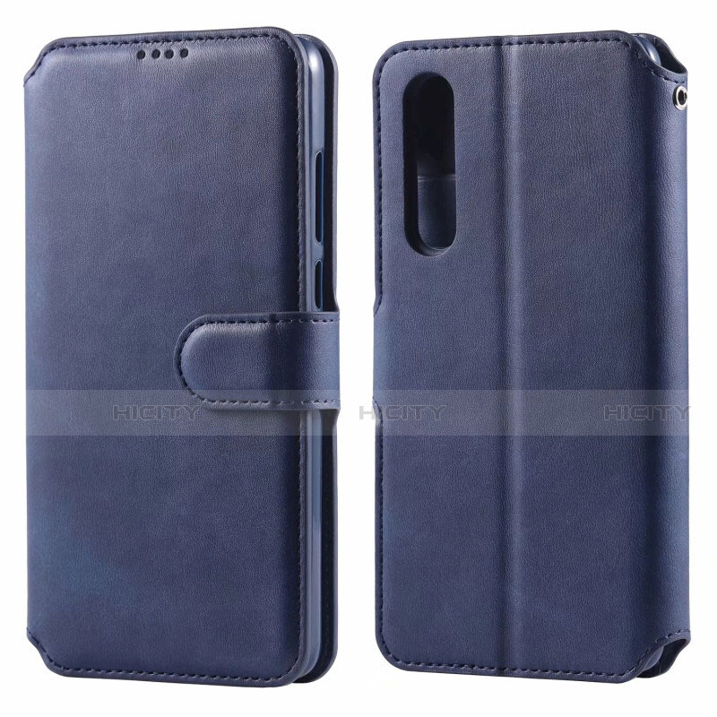 Funda de Cuero Cartera con Soporte Carcasa T08 para Huawei P30 Azul