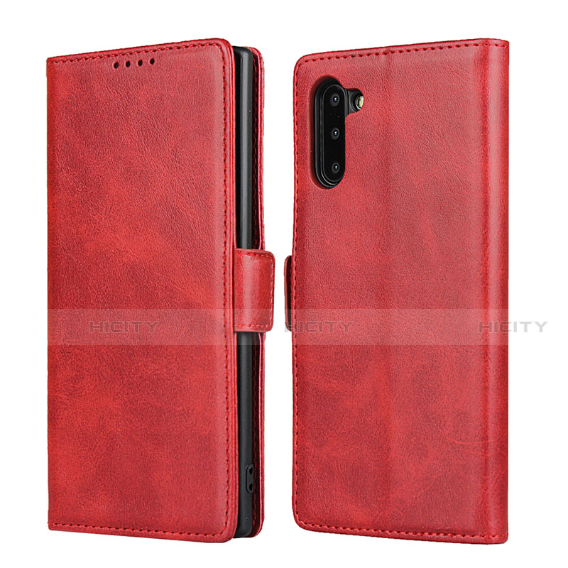 Funda de Cuero Cartera con Soporte Carcasa T08 para Samsung Galaxy Note 10 5G Rojo