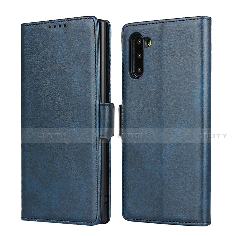 Funda de Cuero Cartera con Soporte Carcasa T08 para Samsung Galaxy Note 10 Azul