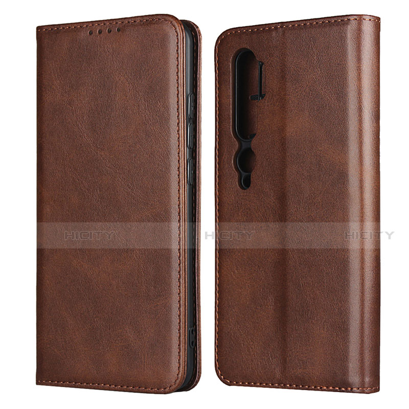 Funda de Cuero Cartera con Soporte Carcasa T08 para Xiaomi Mi Note 10 Marron