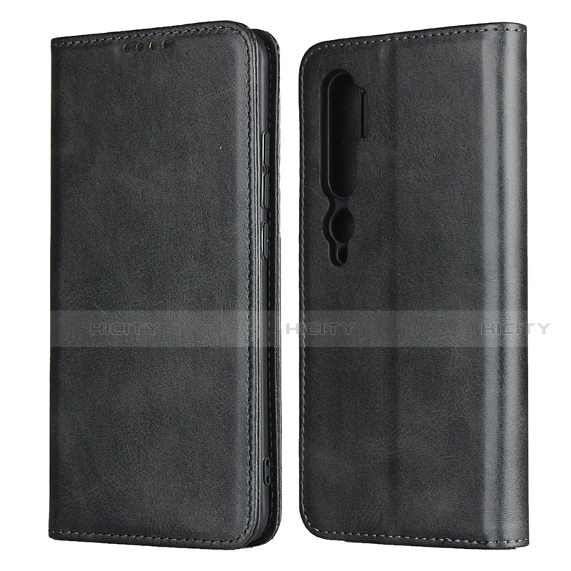 Funda de Cuero Cartera con Soporte Carcasa T08 para Xiaomi Mi Note 10 Negro