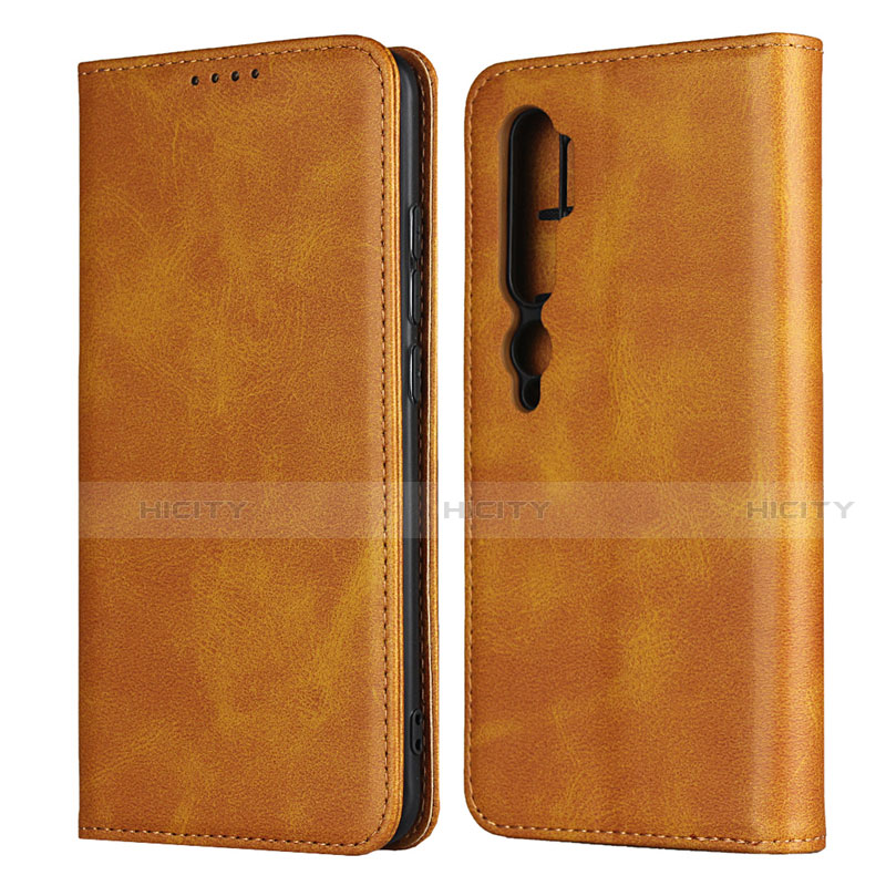 Funda de Cuero Cartera con Soporte Carcasa T08 para Xiaomi Mi Note 10 Pro Naranja