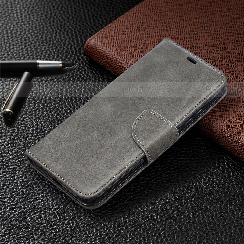 Funda de Cuero Cartera con Soporte Carcasa T08 para Xiaomi Redmi 9i Gris