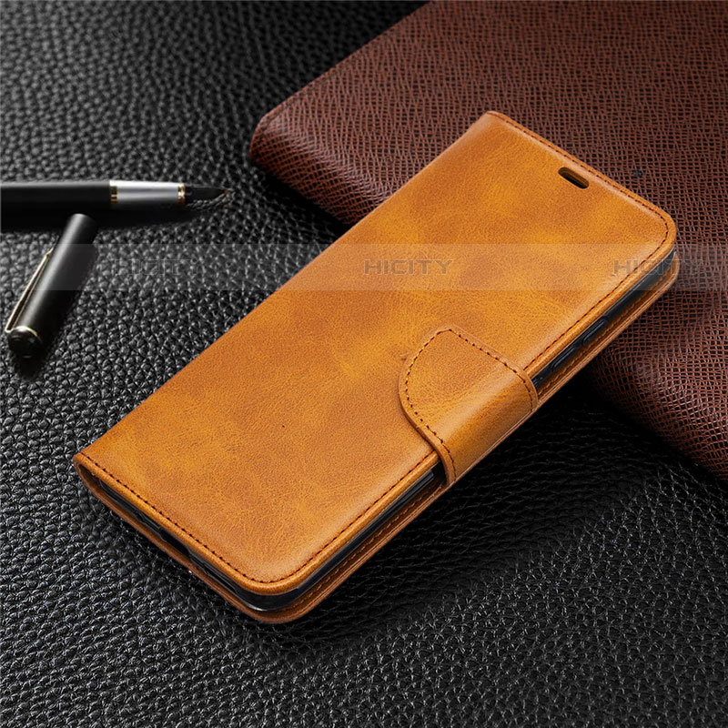 Funda de Cuero Cartera con Soporte Carcasa T08 para Xiaomi Redmi 9i Naranja