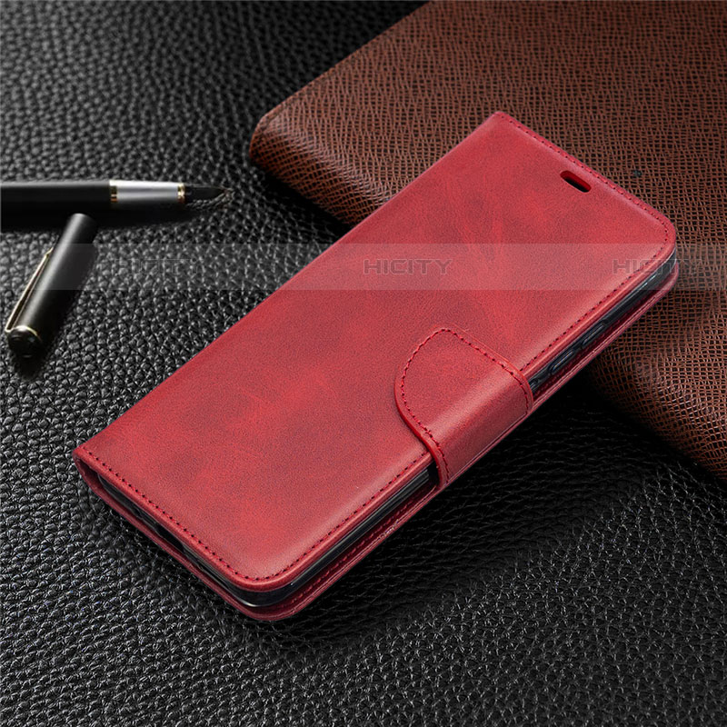 Funda de Cuero Cartera con Soporte Carcasa T08 para Xiaomi Redmi 9i Rojo