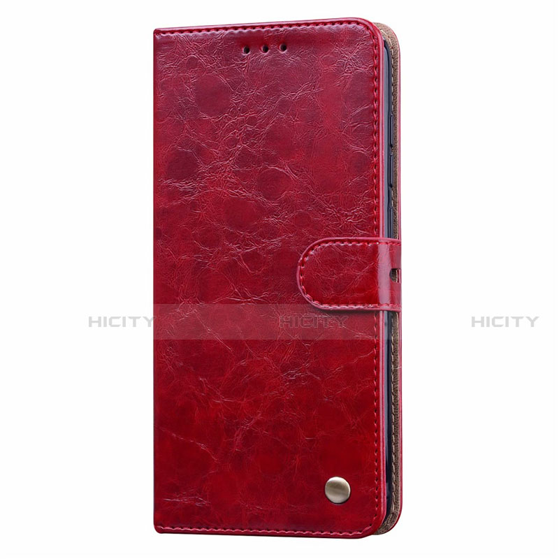 Funda de Cuero Cartera con Soporte Carcasa T08 para Xiaomi Redmi Note 9 Rojo