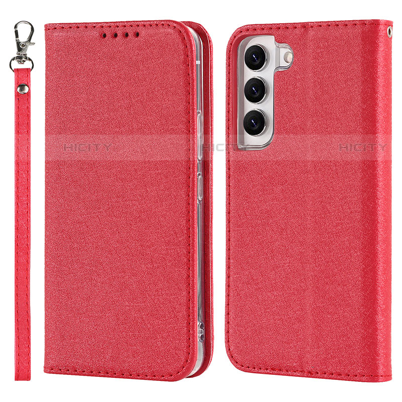 Funda de Cuero Cartera con Soporte Carcasa T08D para Samsung Galaxy S21 5G Rojo