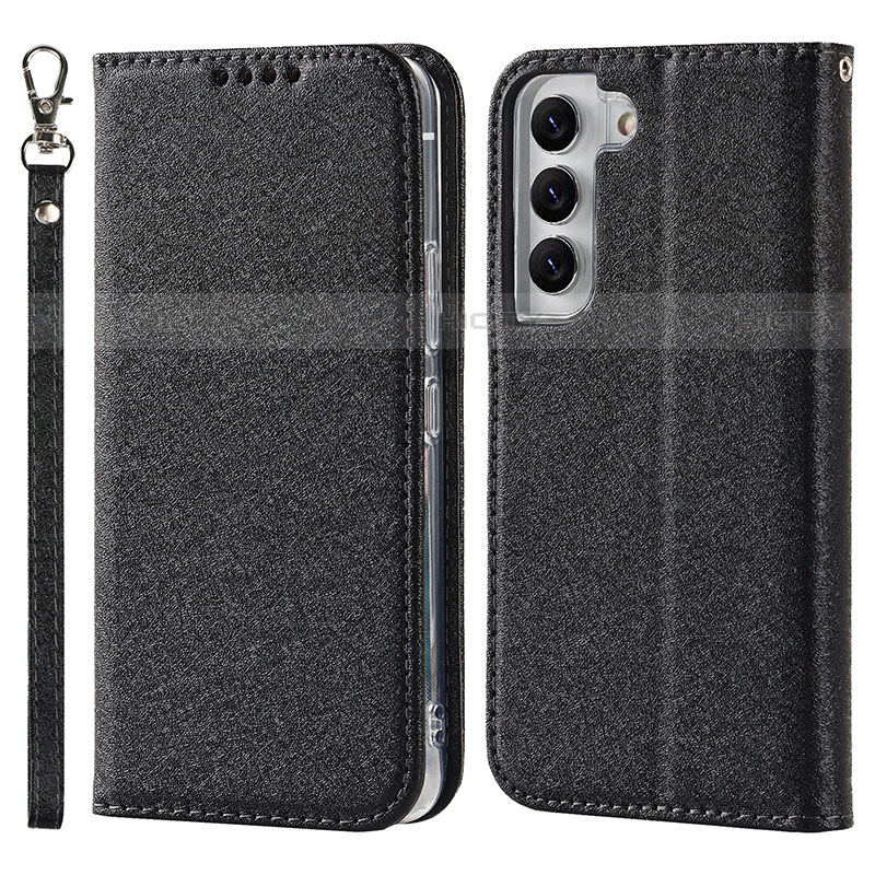 Funda de Cuero Cartera con Soporte Carcasa T08D para Samsung Galaxy S22 Plus 5G Negro