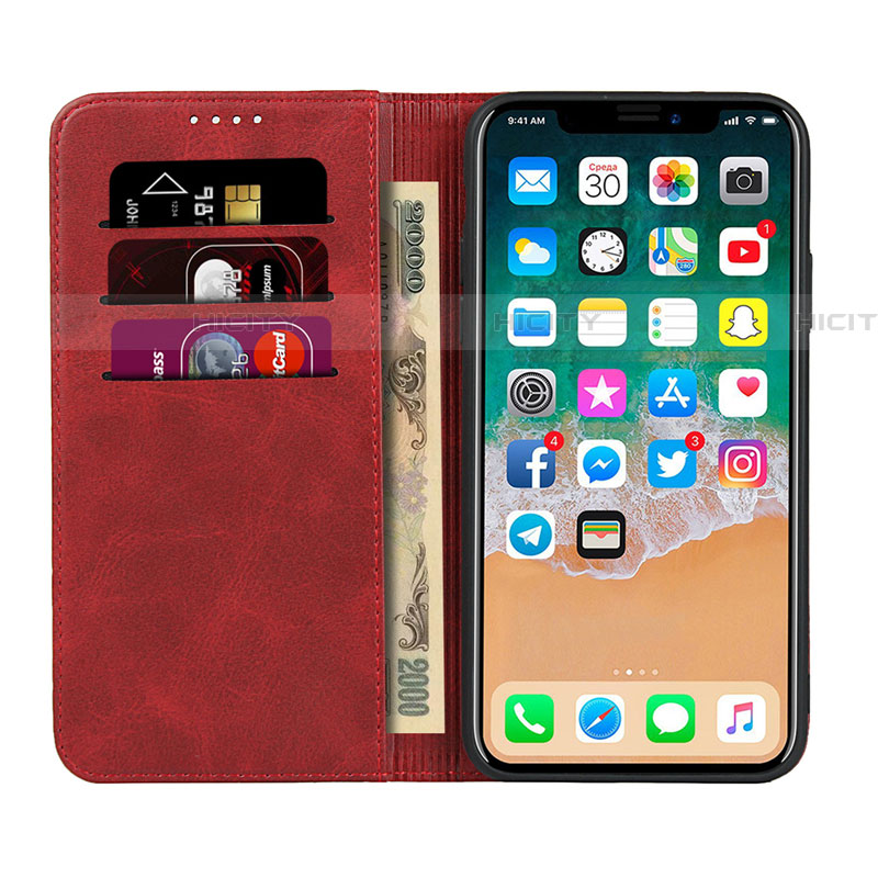 Funda de Cuero Cartera con Soporte Carcasa T09 para Apple iPhone 11