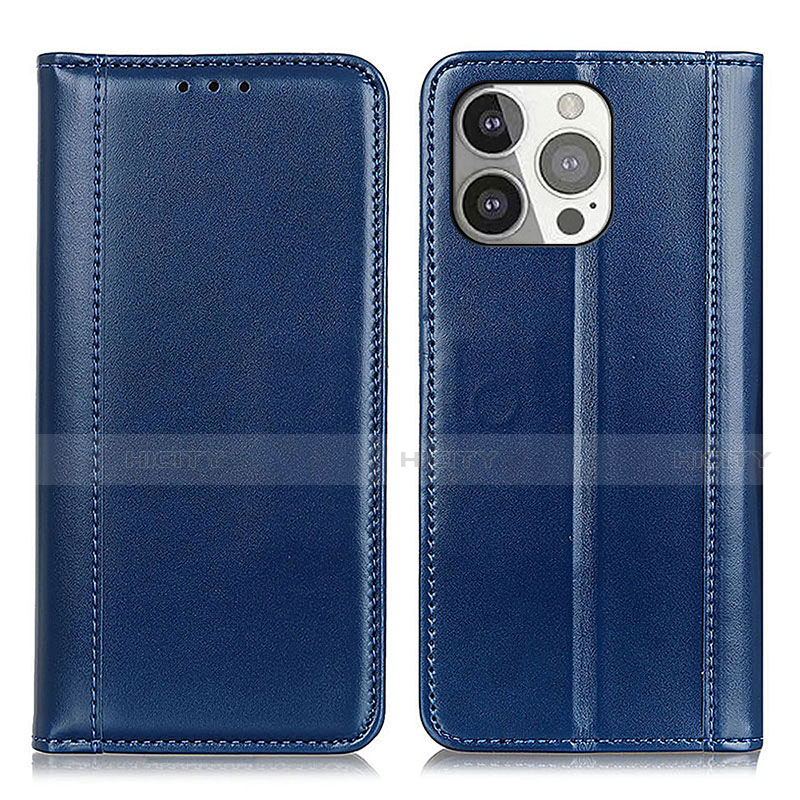 Funda de Cuero Cartera con Soporte Carcasa T09 para Apple iPhone 14 Pro Azul