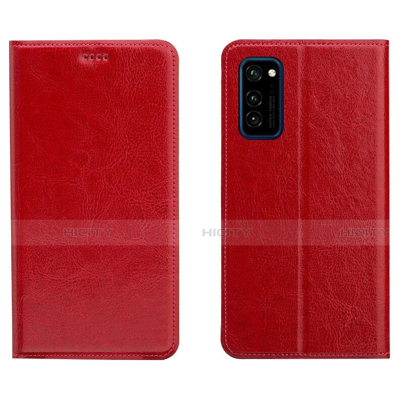 Funda de Cuero Cartera con Soporte Carcasa T09 para Huawei Honor V30 5G Rojo