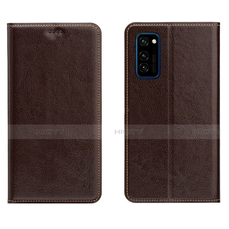 Funda de Cuero Cartera con Soporte Carcasa T09 para Huawei Honor V30 Pro 5G Marron