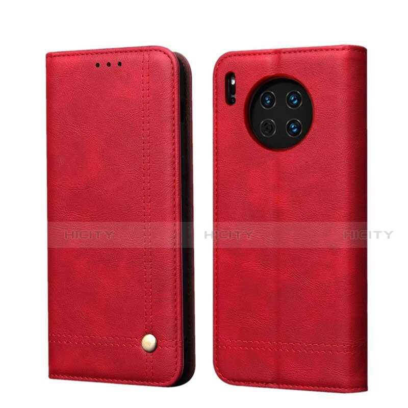 Funda de Cuero Cartera con Soporte Carcasa T09 para Huawei Mate 30 5G Rojo