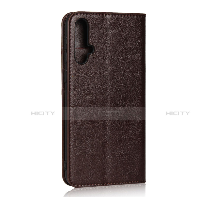 Funda de Cuero Cartera con Soporte Carcasa T09 para Huawei Nova 5 Pro Marron