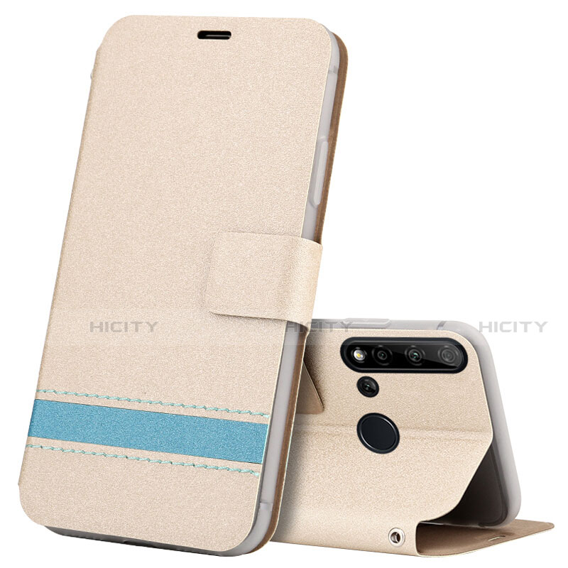 Funda de Cuero Cartera con Soporte Carcasa T09 para Huawei P20 Lite (2019) Oro