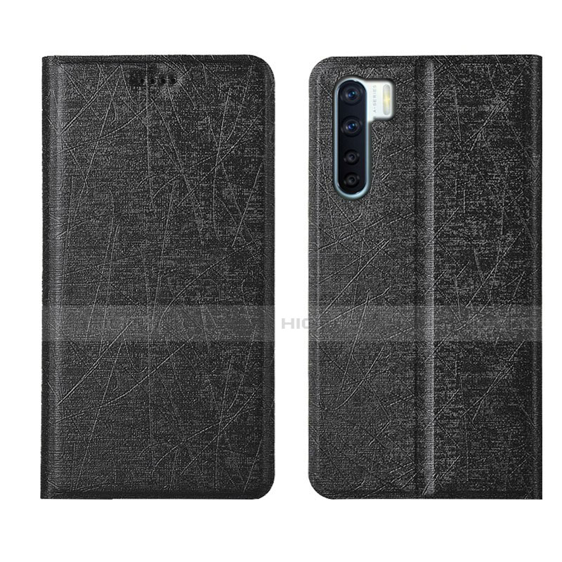 Funda de Cuero Cartera con Soporte Carcasa T09 para Oppo A91 Negro