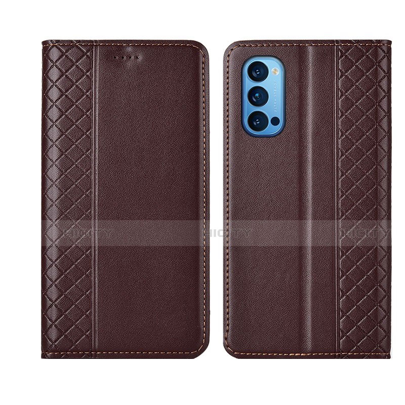 Funda de Cuero Cartera con Soporte Carcasa T09 para Oppo Reno4 Pro 5G