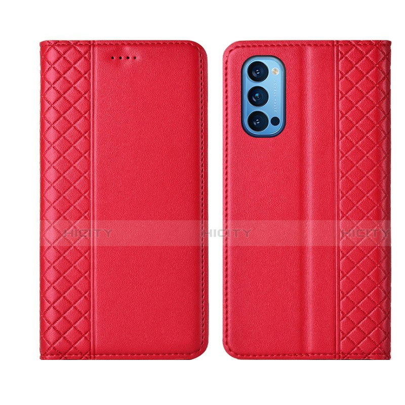 Funda de Cuero Cartera con Soporte Carcasa T09 para Oppo Reno4 Pro 5G