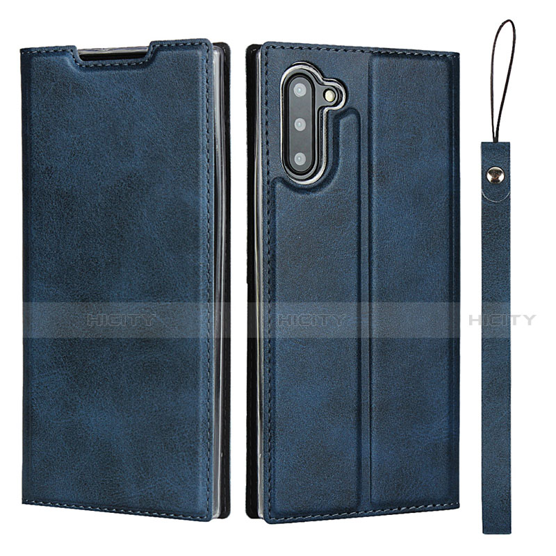 Funda de Cuero Cartera con Soporte Carcasa T09 para Samsung Galaxy Note 10 5G Azul