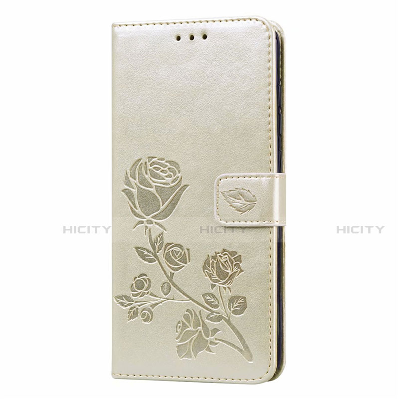 Funda de Cuero Cartera con Soporte Carcasa T09 para Xiaomi Redmi Note 9 Oro