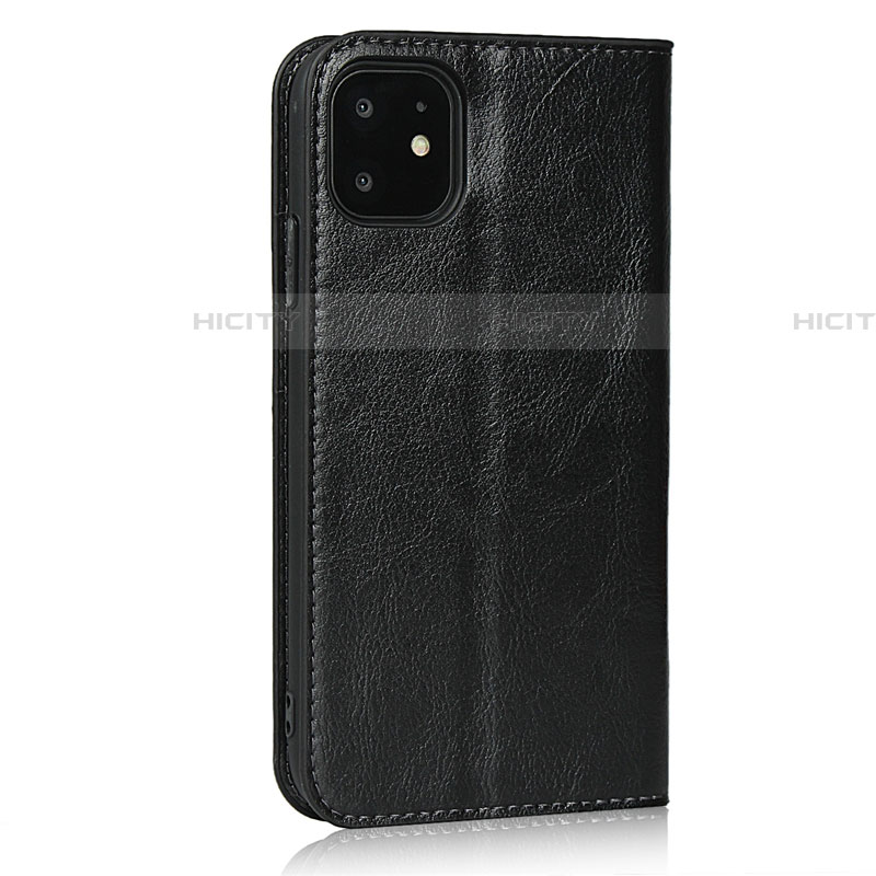 Funda de Cuero Cartera con Soporte Carcasa T10 para Apple iPhone 11 Negro