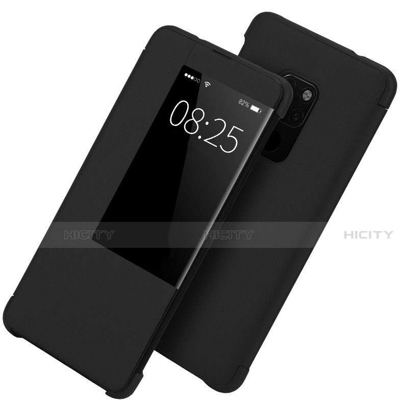 Funda de Cuero Cartera con Soporte Carcasa T10 para Huawei Mate 20 X 5G Negro