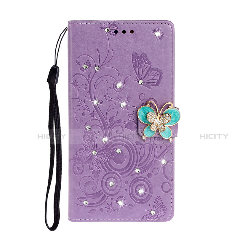 Funda de Cuero Cartera con Soporte Carcasa T10 para Huawei P40 Pro Morado