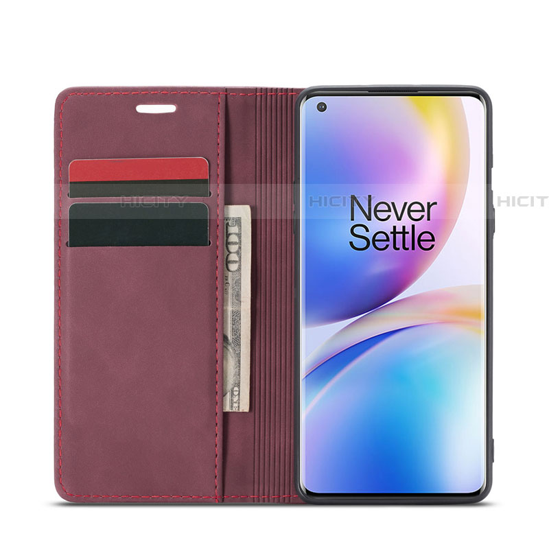 Funda de Cuero Cartera con Soporte Carcasa T10 para OnePlus 8 Pro