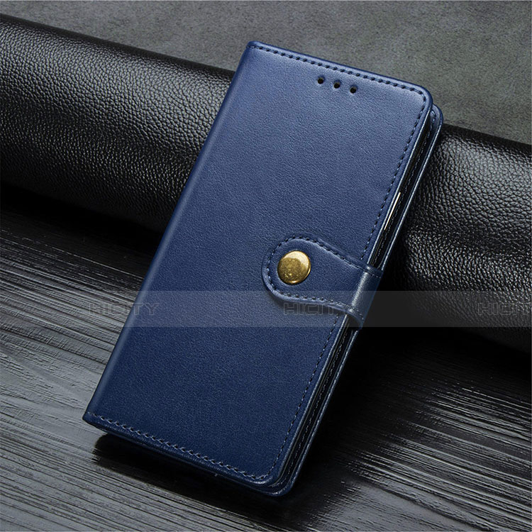 Funda de Cuero Cartera con Soporte Carcasa T10 para Oppo F15 Azul