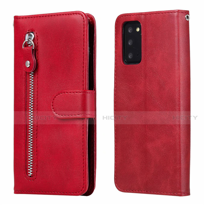 Funda de Cuero Cartera con Soporte Carcasa T10 para Samsung Galaxy Note 20 5G Rojo