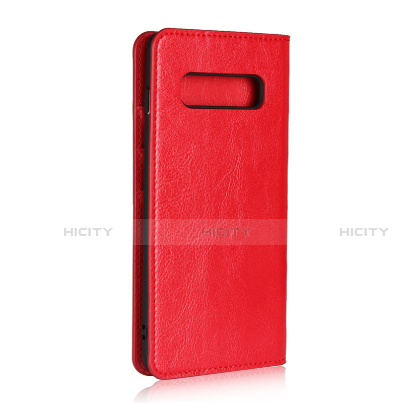 Funda de Cuero Cartera con Soporte Carcasa T10 para Samsung Galaxy S10 Plus Rojo