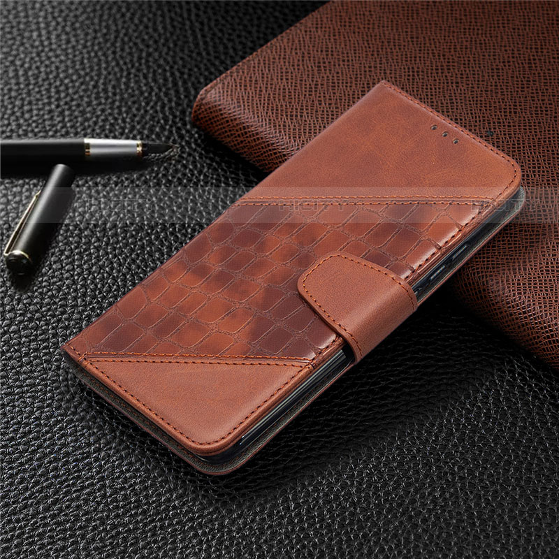 Funda de Cuero Cartera con Soporte Carcasa T10 para Xiaomi Redmi 9A Marron