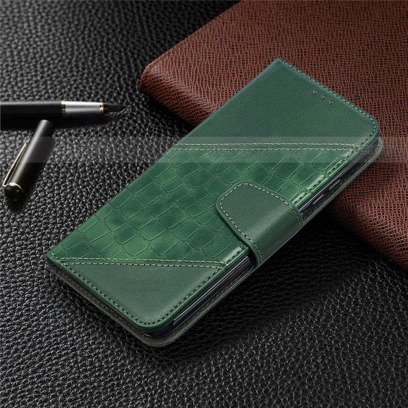 Funda de Cuero Cartera con Soporte Carcasa T10 para Xiaomi Redmi 9i Verde