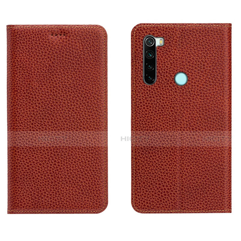 Funda de Cuero Cartera con Soporte Carcasa T10 para Xiaomi Redmi Note 8 (2021) Rojo Rosa