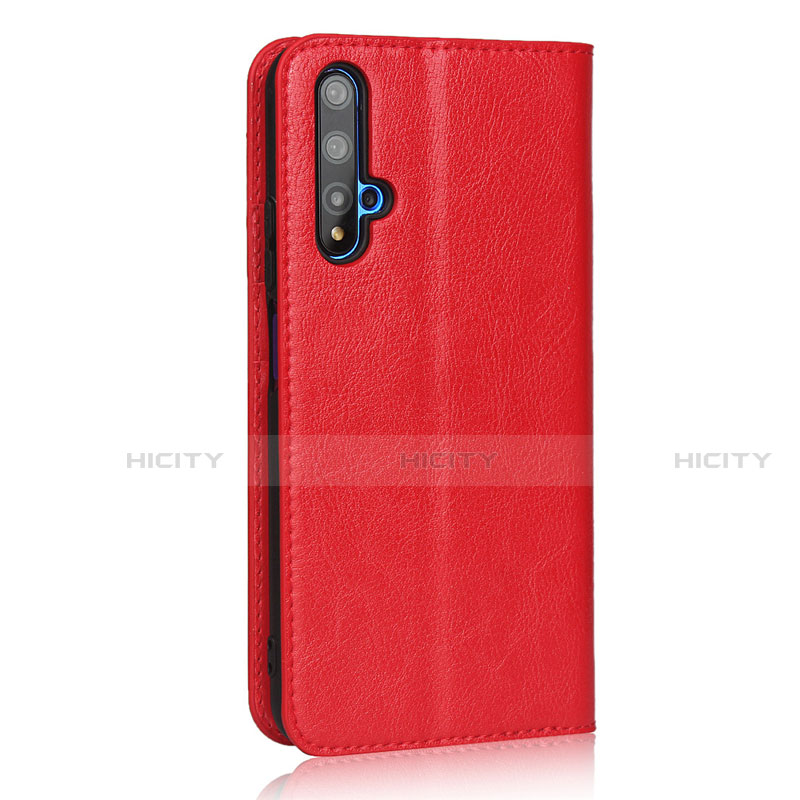 Funda de Cuero Cartera con Soporte Carcasa T11 para Huawei Honor 20S Rojo