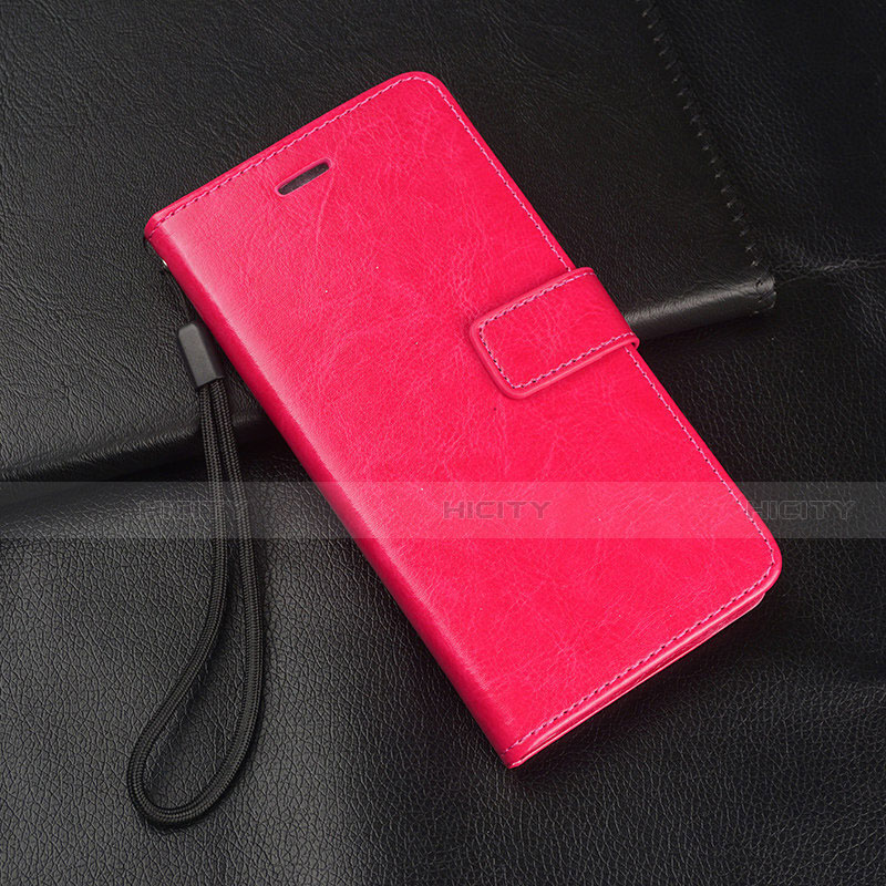 Funda de Cuero Cartera con Soporte Carcasa T11 para Huawei Honor V20 Rosa Roja