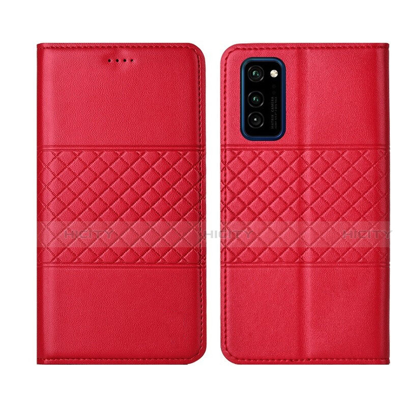 Funda de Cuero Cartera con Soporte Carcasa T11 para Huawei Honor V30 Pro 5G Rojo