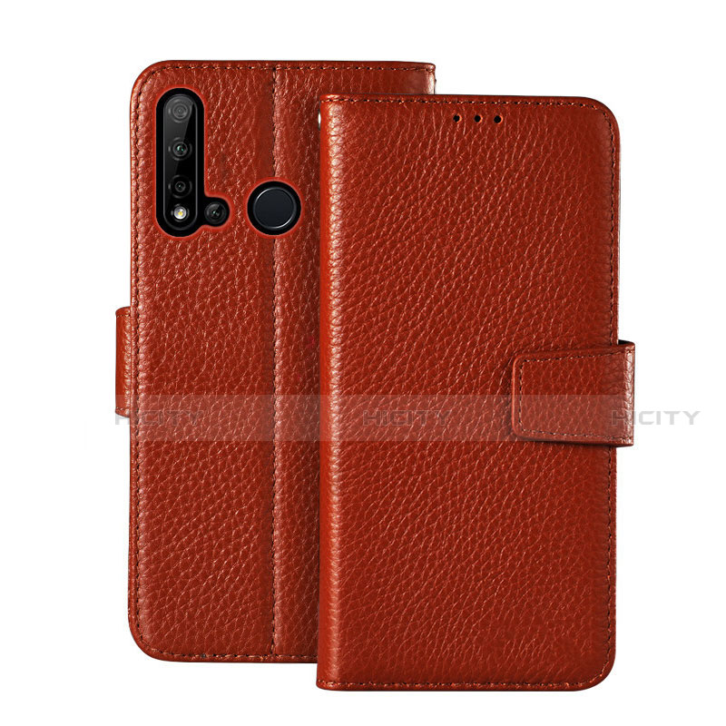 Funda de Cuero Cartera con Soporte Carcasa T11 para Huawei Nova 5i Marron