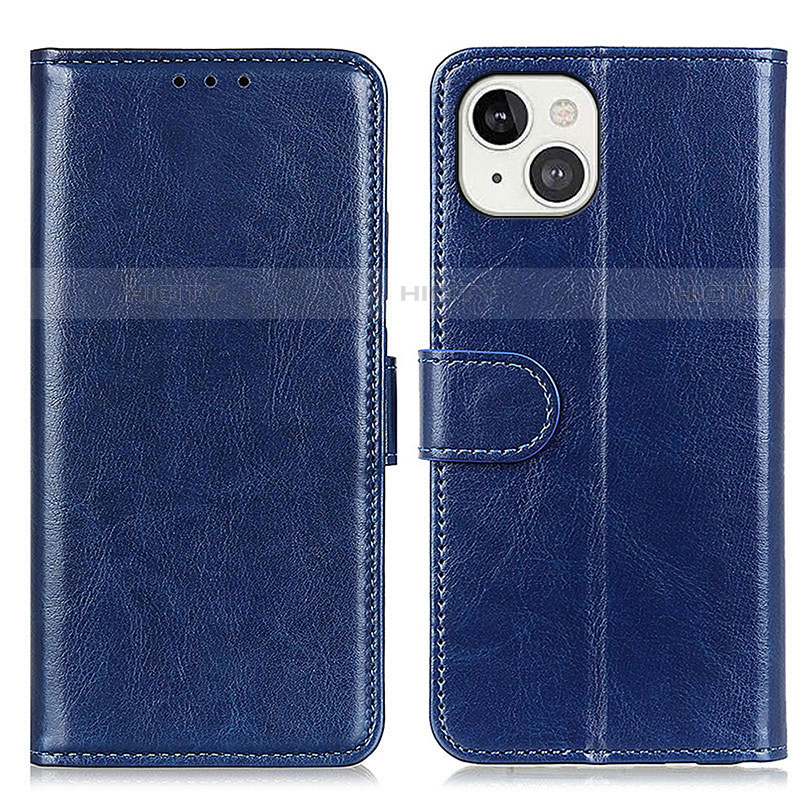 Funda de Cuero Cartera con Soporte Carcasa T12 para Apple iPhone 13 Azul