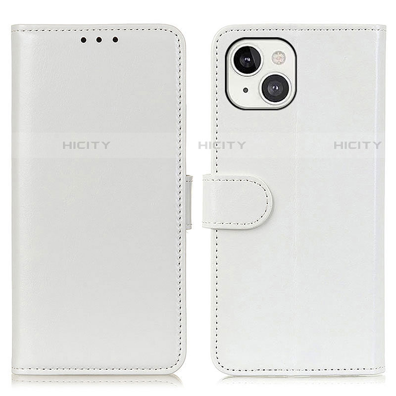 Funda de Cuero Cartera con Soporte Carcasa T12 para Apple iPhone 13 Blanco