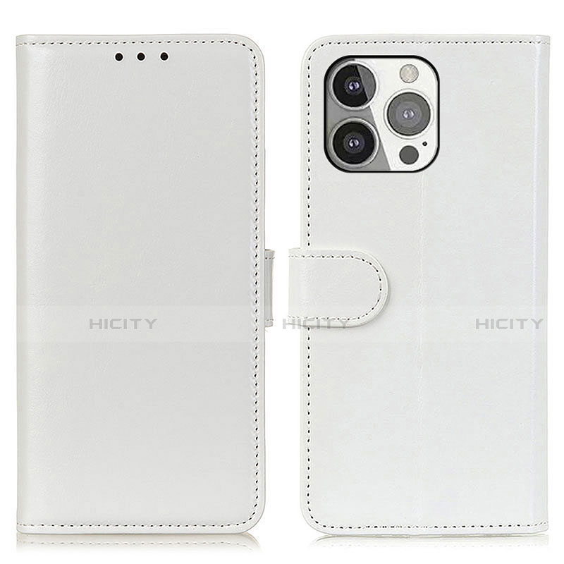 Funda de Cuero Cartera con Soporte Carcasa T12 para Apple iPhone 14 Pro Blanco