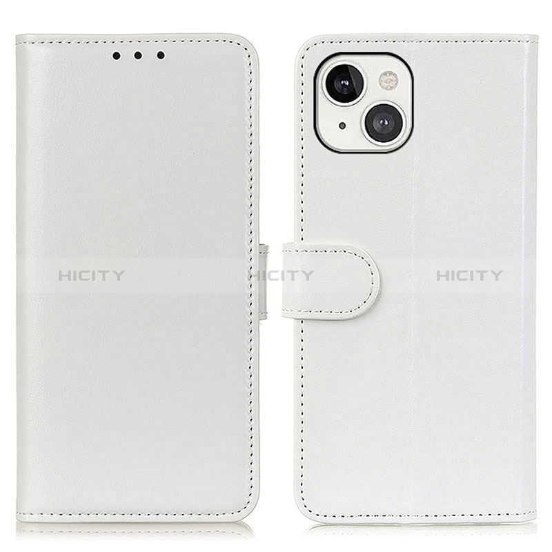 Funda de Cuero Cartera con Soporte Carcasa T12 para Apple iPhone 15 Blanco