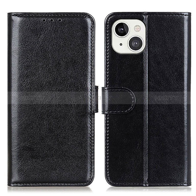 Funda de Cuero Cartera con Soporte Carcasa T12 para Apple iPhone 15 Negro