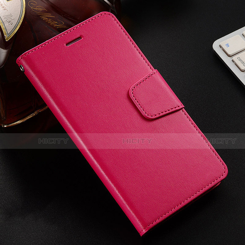 Funda de Cuero Cartera con Soporte Carcasa T12 para Huawei Honor 10i Rojo