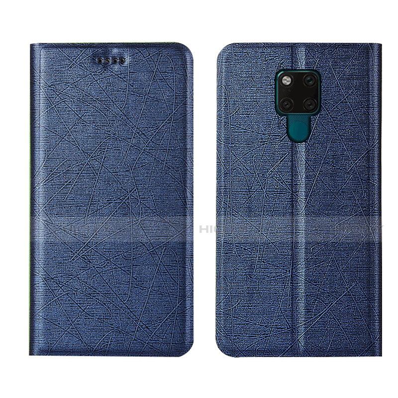 Funda de Cuero Cartera con Soporte Carcasa T12 para Huawei Mate 20 X 5G Azul