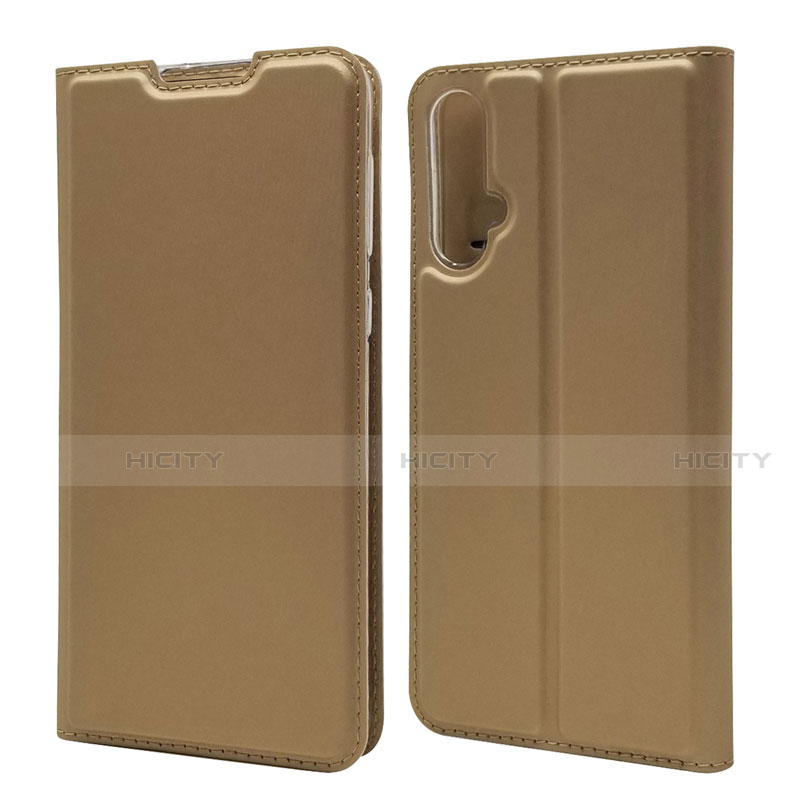 Funda de Cuero Cartera con Soporte Carcasa T12 para Huawei Nova 5 Oro